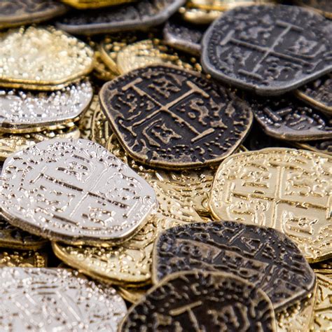 bag of fake pirate pewter medallion coins|pirate replica coins.